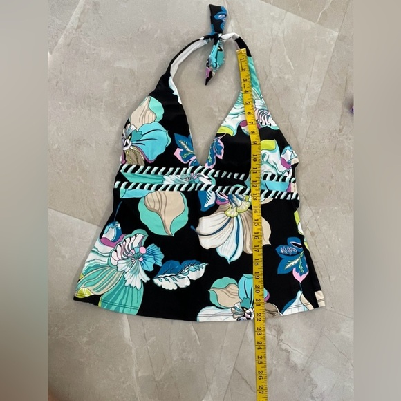Trina Turk Tankini Top Size 10  Sintra Flora Shirred Hipster Bottom Floral Print - Picture 11 of 13